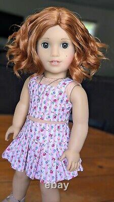 Custom American Girl Doll Rebecca Ruben Hazel Eyes Short Red Wavy Wig Hair OOAK