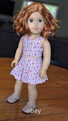 Custom American Girl Doll Rebecca Ruben Hazel Eyes Short Red Wavy Wig Hair OOAK