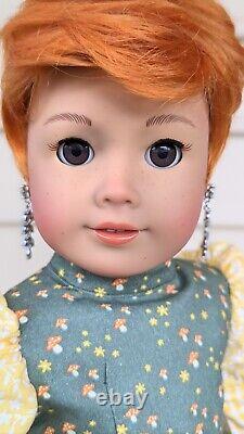 Custom American Girl Doll Truly Me 100 TM JLY Brown Eyes Red Pixie Hair Wig