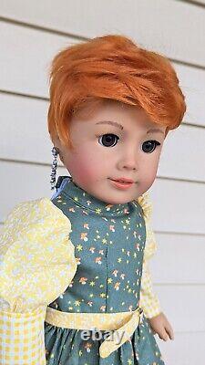 Custom American Girl Doll Truly Me 100 TM JLY Brown Eyes Red Pixie Hair Wig