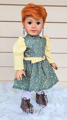 Custom American Girl Doll Truly Me 100 TM JLY Brown Eyes Red Pixie Hair Wig