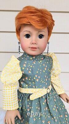 Custom American Girl Doll Truly Me 100 TM JLY Brown Eyes Red Pixie Hair Wig