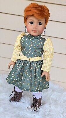 Custom American Girl Doll Truly Me 100 TM JLY Brown Eyes Red Pixie Hair Wig