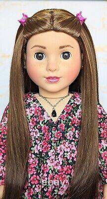 Custom American Girl Doll Truly Me 115 JLY Marie-Grace Mold Brown Eyes Wig OOAK