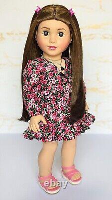 Custom American Girl Doll Truly Me 115 JLY Marie-Grace Mold Brown Eyes Wig OOAK