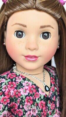 Custom American Girl Doll Truly Me 115 JLY Marie-Grace Mold Brown Eyes Wig OOAK