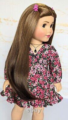 Custom American Girl Doll Truly Me 115 JLY Marie-Grace Mold Brown Eyes Wig OOAK