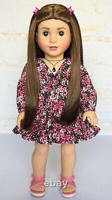 Custom American Girl Doll Truly Me 115 JLY Marie-Grace Mold Brown Eyes Wig OOAK