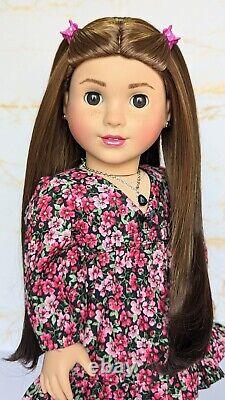 Custom American Girl Doll Truly Me 115 JLY Marie-Grace Mold Brown Eyes Wig OOAK