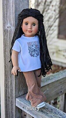 Custom American Girl Doll Truly Me 122 Brown Eyes Black Dreadlocks Wig Joss Mold