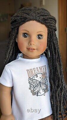 Custom American Girl Doll Truly Me 122 Brown Eyes Black Dreadlocks Wig Joss Mold
