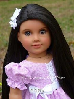 Custom American Girl Doll Truly Me 122 Brown Eyes Black Wig American Doll Dreams