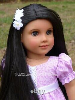 Custom American Girl Doll Truly Me 122 Brown Eyes Black Wig American Doll Dreams
