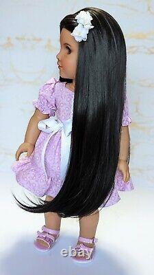 Custom American Girl Doll Truly Me 122 Brown Eyes Black Wig American Doll Dreams