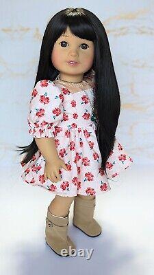 Custom American Girl Doll Truly Me 40 TM JLY Jess Mold Hazel Eyes Black Wig OOAK