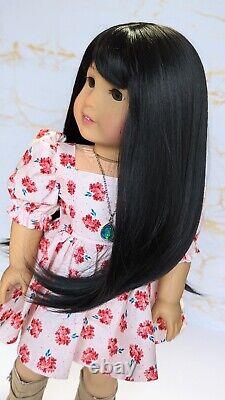 Custom American Girl Doll Truly Me 40 TM JLY Jess Mold Hazel Eyes Black Wig OOAK