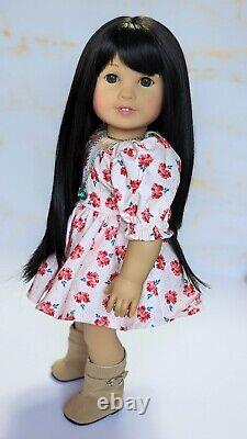 Custom American Girl Doll Truly Me 40 TM JLY Jess Mold Hazel Eyes Black Wig OOAK