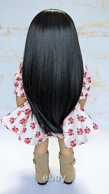 Custom American Girl Doll Truly Me 40 TM JLY Jess Mold Hazel Eyes Black Wig OOAK