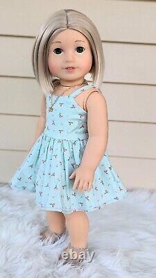 Custom American Girl Doll Truly Me 84 Jess Mold Felicity Green Eyes Blonde Wig