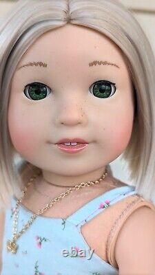 Custom American Girl Doll Truly Me 84 Jess Mold Felicity Green Eyes Blonde Wig