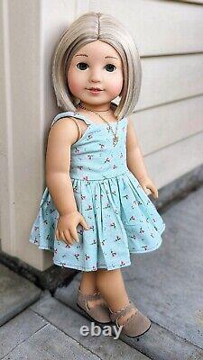 Custom American Girl Doll Truly Me 84 Jess Mold Felicity Green Eyes Blonde Wig