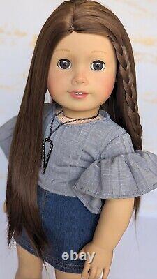 Custom American Girl Doll Truly Me Brown Eyes Long Wig Freckles OOAK Bex