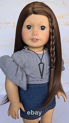 Custom American Girl Doll Truly Me Brown Eyes Long Wig Freckles OOAK Bex