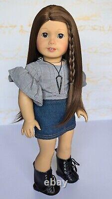 Custom American Girl Doll Truly Me Brown Eyes Long Wig Freckles OOAK Bex