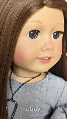 Custom American Girl Doll Truly Me Brown Eyes Long Wig Freckles OOAK Bex