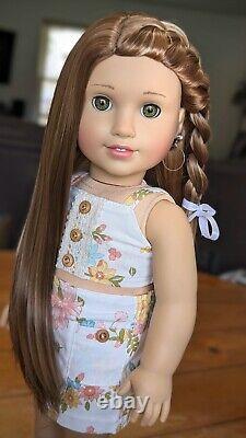 Custom American Girl Doll Truly Me Hazel Green Eyes Brown Blonde Hair Wig OOAK