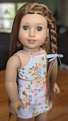 Custom American Girl Doll Truly Me Hazel Green Eyes Brown Blonde Hair Wig OOAK