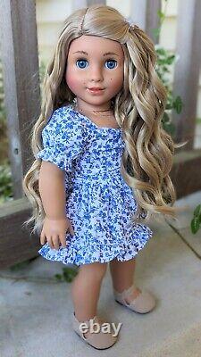 Custom American Girl Kavi Sharma Marie Grace Mold Blue Eyes Blonde Hair Wig OOAK