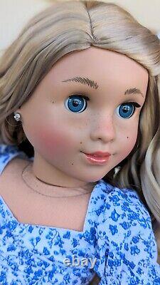 Custom American Girl Kavi Sharma Marie Grace Mold Blue Eyes Blonde Hair Wig OOAK