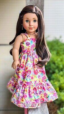 Custom American Girl Kavi Sharma Marie Grace Mold Hazel Eyes Dark Brown Wig OOAK