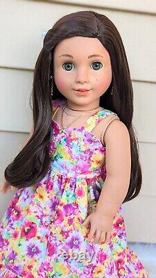 Custom American Girl Kavi Sharma Marie Grace Mold Hazel Eyes Dark Brown Wig OOAK