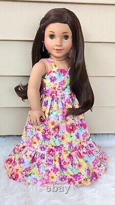 Custom American Girl Kavi Sharma Marie Grace Mold Hazel Eyes Dark Brown Wig OOAK