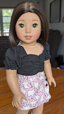 Custom American Girl Summer McKinney Hazel Eyes Brown Bob Wig Girl Of The Year