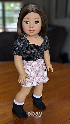 Custom American Girl Summer McKinney Hazel Eyes Brown Bob Wig Girl Of The Year