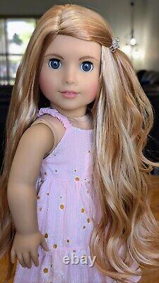 Custom American Girl Truly Me 121 Gray Eyes Light Red Hair Wig Joss Mold OOAK