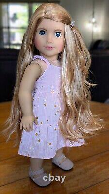 Custom American Girl Truly Me 121 Gray Eyes Light Red Hair Wig Joss Mold OOAK