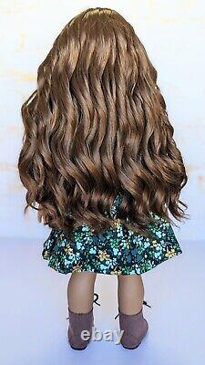 Custom American Girl Truly Me 62 TM JLY Green Eye Brown Wavy Wig Indian OOAK