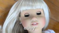 Custom American Girl Truly Me Bright Green Eyes Blonde Hair Wig Bangs OOAK