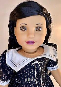 Custom OOAK American Girl Doll Long Beautiful Black Hair Custom Designer Dress
