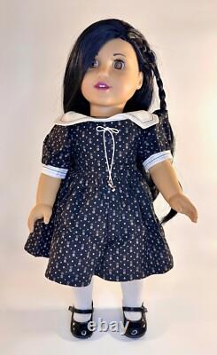 Custom OOAK American Girl Doll Long Beautiful Black Hair Custom Designer Dress