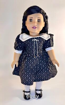 Custom OOAK American Girl Doll Long Beautiful Black Hair Custom Designer Dress