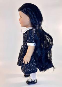 Custom OOAK American Girl Doll Long Beautiful Black Hair Custom Designer Dress