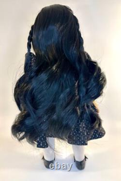 Custom OOAK American Girl Doll Long Beautiful Black Hair Custom Designer Dress