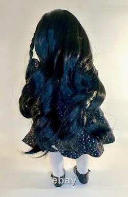 Custom OOAK American Girl Doll Long Beautiful Black Hair Custom Designer Dress
