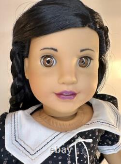 Custom OOAK American Girl Doll Long Beautiful Black Hair Custom Designer Dress
