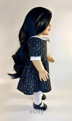 Custom OOAK American Girl Doll Long Beautiful Black Hair Custom Designer Dress